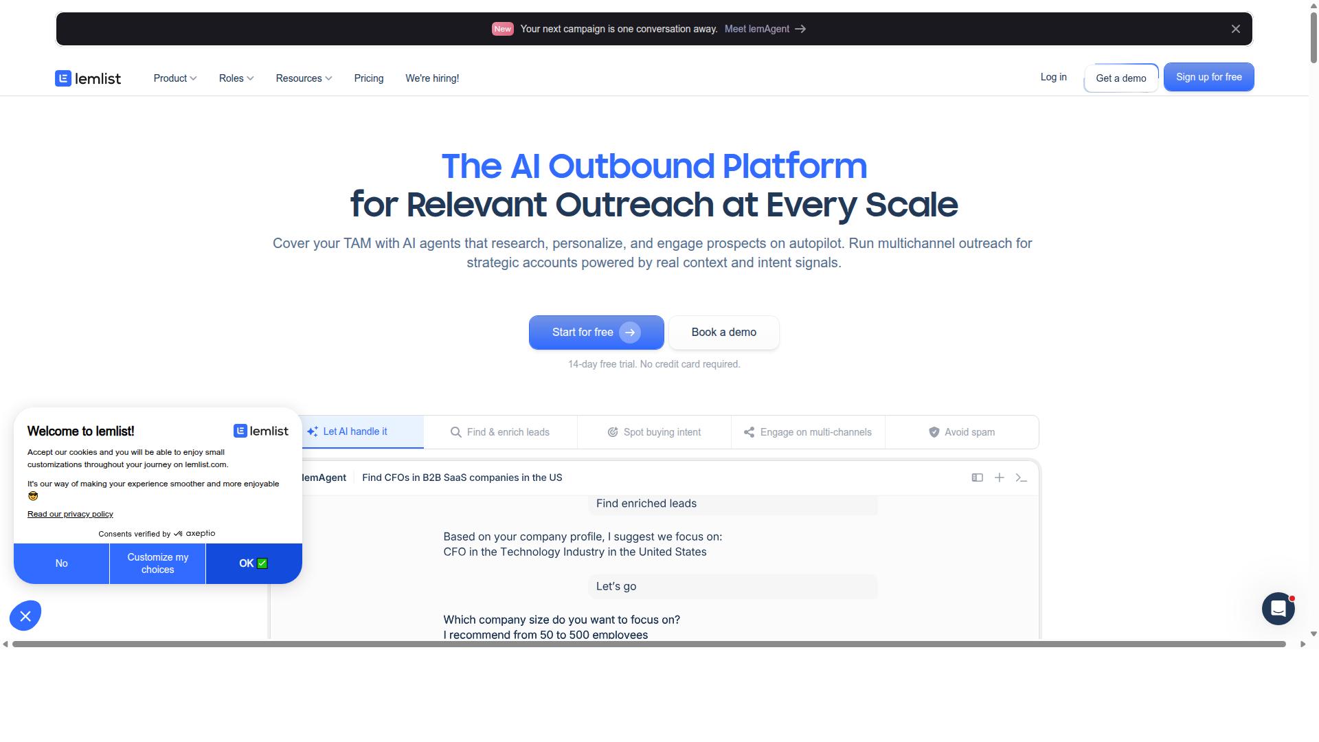 Lemlist website